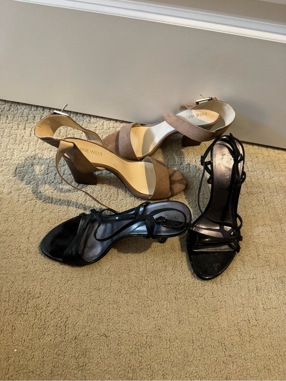 Nine West Tan Suede Block Heel and Nine West Black Heel